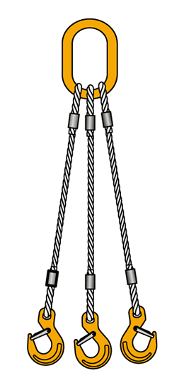 Стропы канатные 3СК, трехветвевые стропы. Фото 