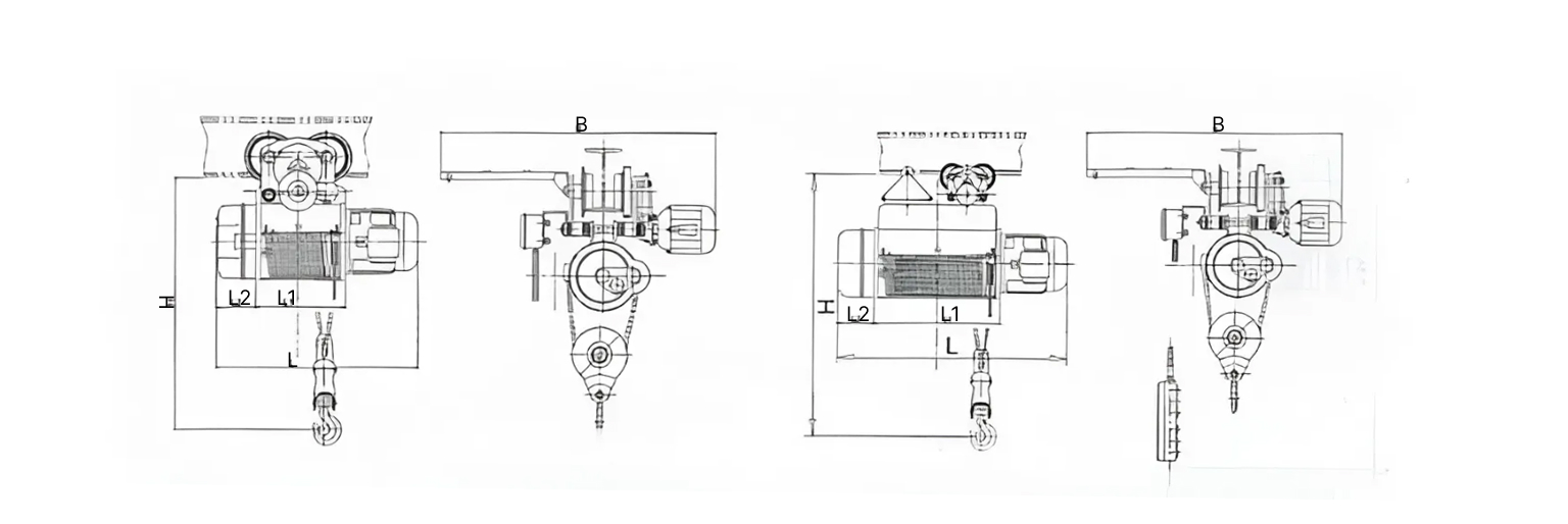 Таль электрическая канатная TEHNOLIFT модель CD1 с электрической тележкой. Фото 